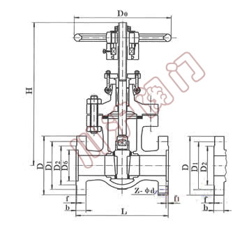 Z41H、Z41Y、Z41W _法蘭閘閥_結(jié)構(gòu)圖_上海閥門廠